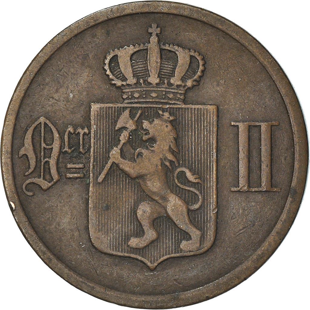Norway | 2 Ore Coin | Oscar II | KM:353 | 1876 - 1902