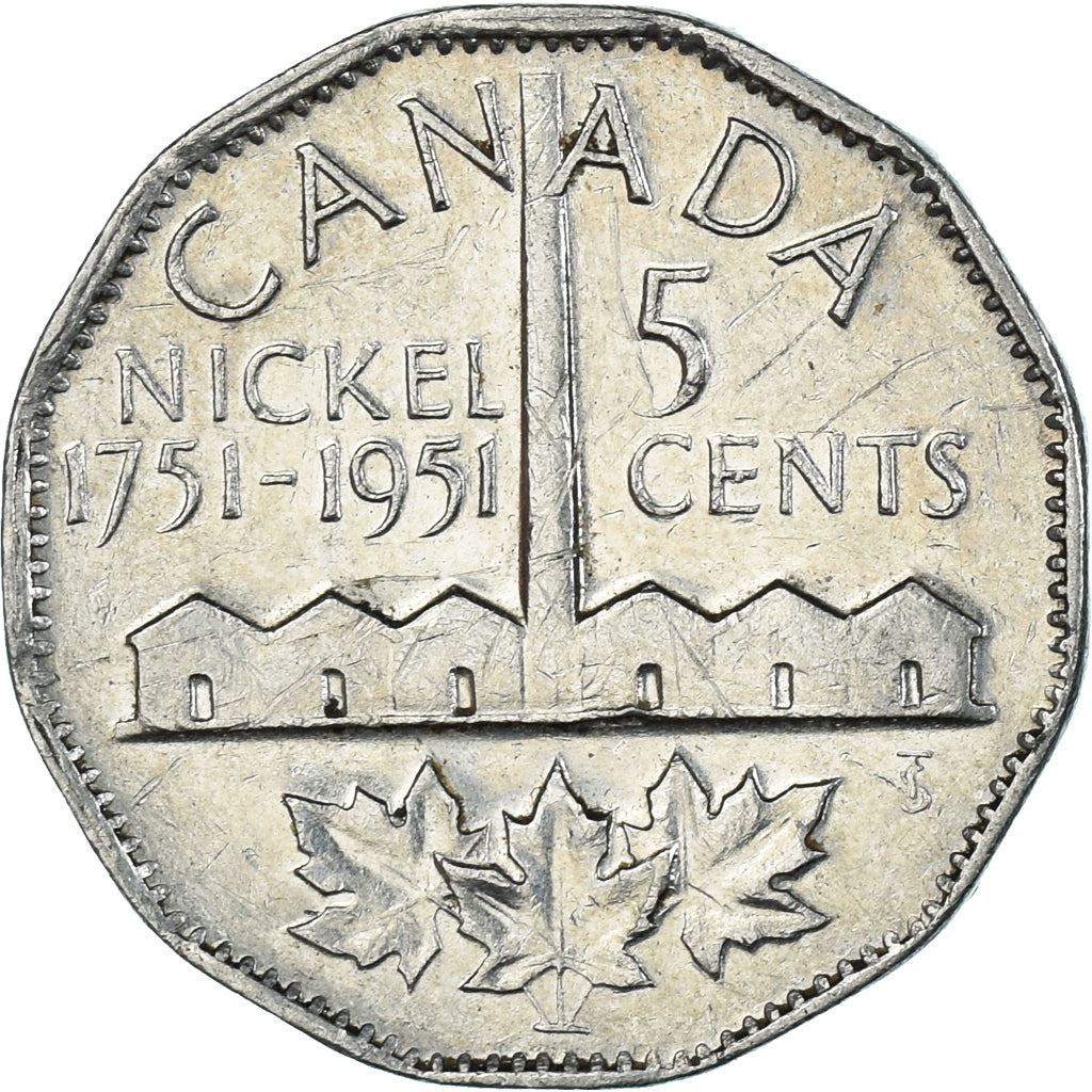 Canada | 5 Cents Coin | Discovery of Nickel | Nickel | KM:48 | 1951