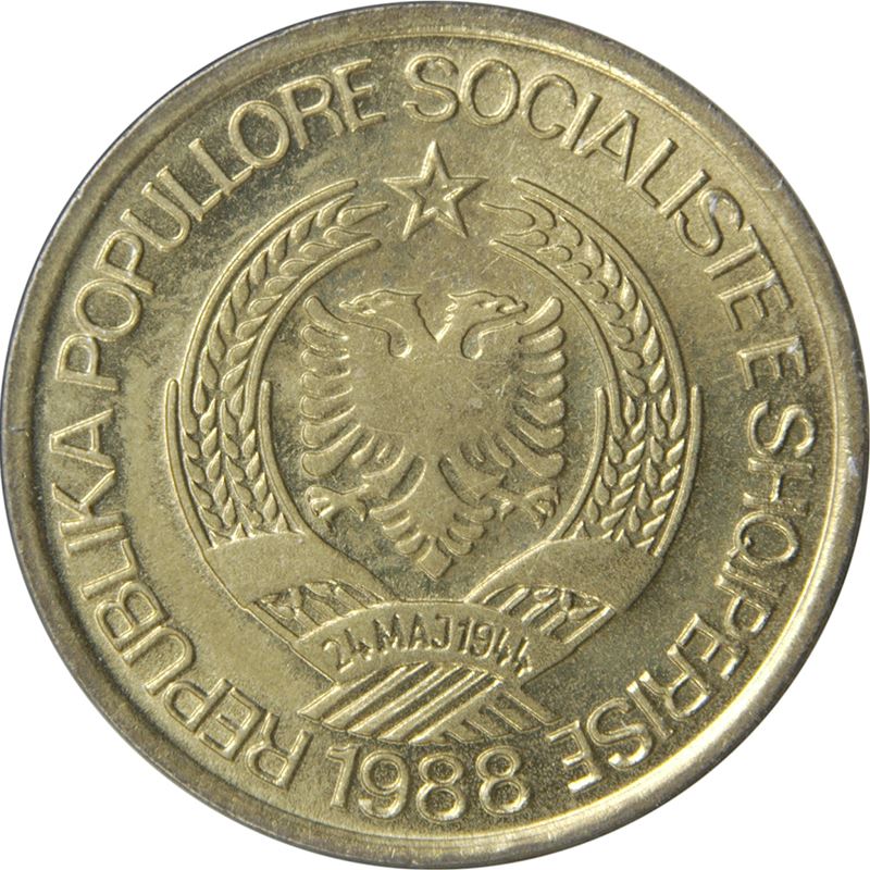 Albanian 1 Lek Coin | KM66 | 1988