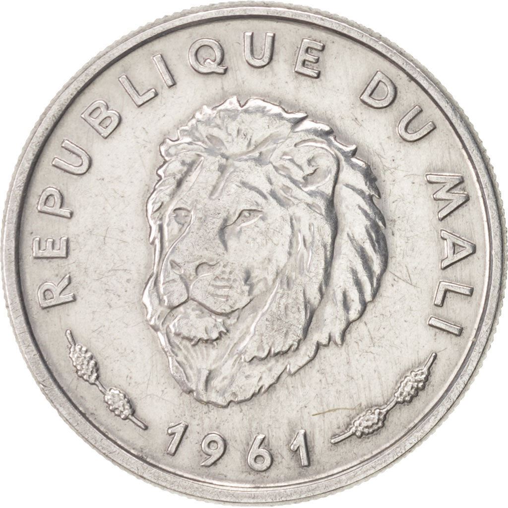 Mali | 25 Francs Maliens Coin | Lion's head | Km:4 | 1961