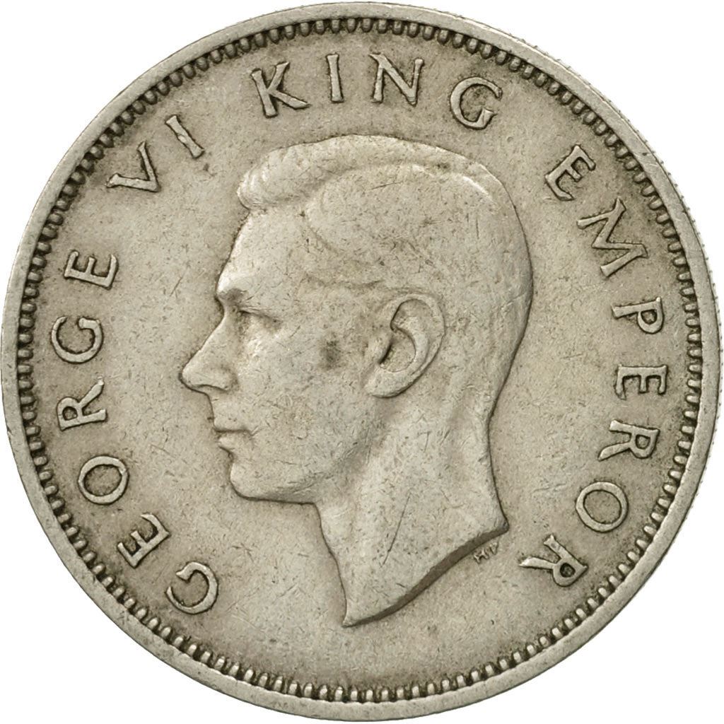 New Zealand | 1 Shilling Coin | George VI | Maori Warrior | Km:9A | 1947