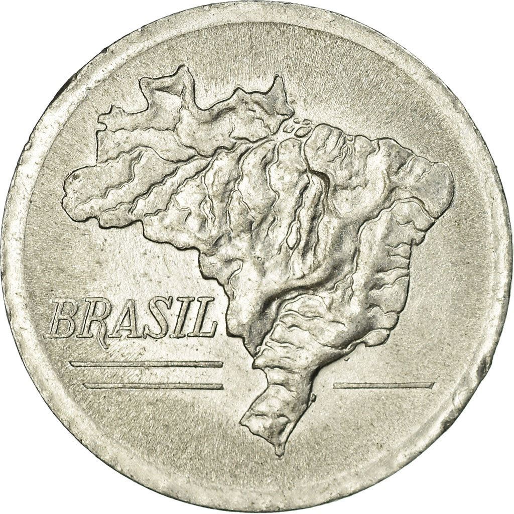 Brazil | 10 Cruzeiros Coin | Map of Brazil | Km:572 | 1965