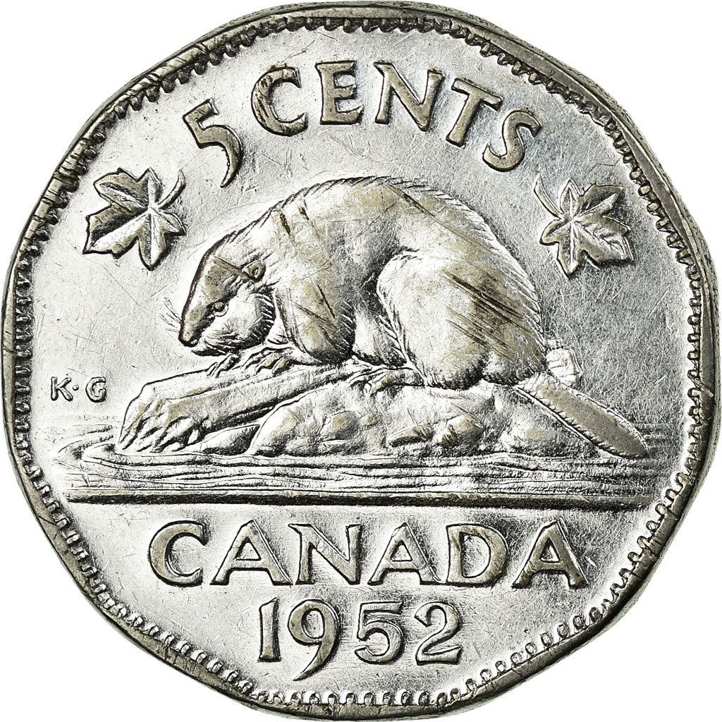 Canada | 5 Cents Coin | Chromium plated steel | steel | KM:42a | 1951-1952