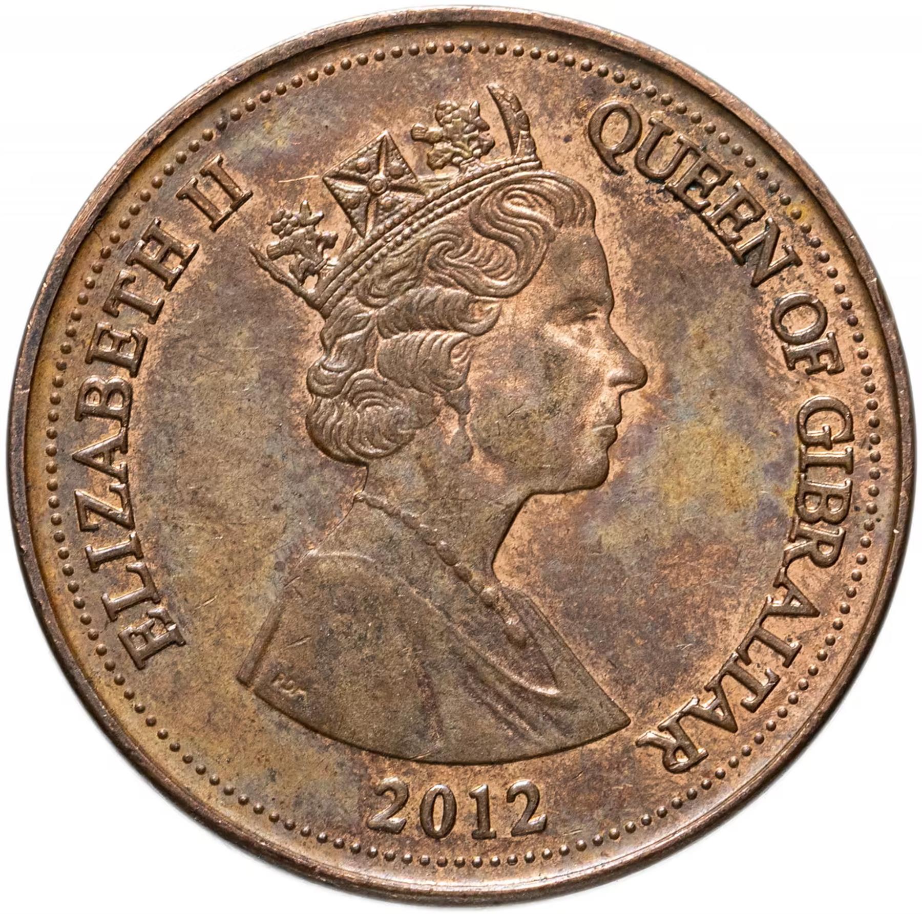 Gibraltar | 2 Pence | Queen Elizabeth II | KM1100 | 2012 - 2013