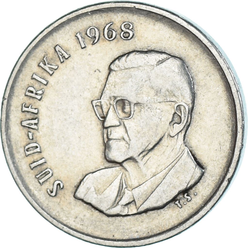 South Africa 5 Cents Coin | Charles Swart | Afrikaans Legend - SUID-AFRIKA | KM76.2 | 1968