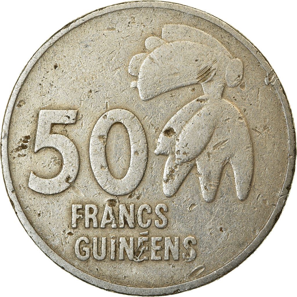 Guinea | 50 Francs Guineens Coin | Nimba mask | Km:63 | 1994
