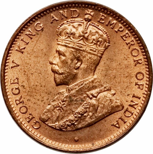 Ceylon | 1/2 Cent Coin | King George V | Palm Tree | KM106 | 1912 - 1926