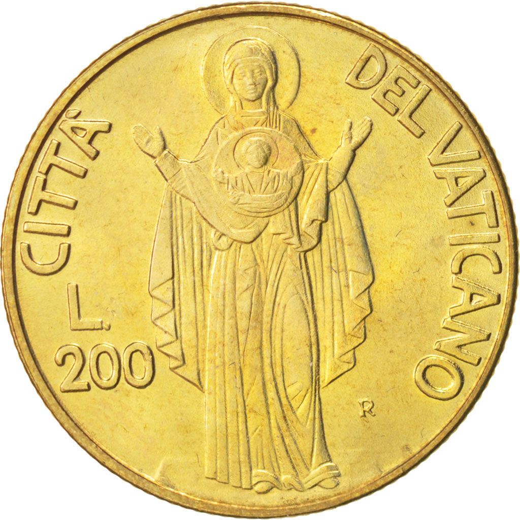 Vatikanstaten | 200 Lire-mønt | Johannes Paul II | Km:224 | 1990