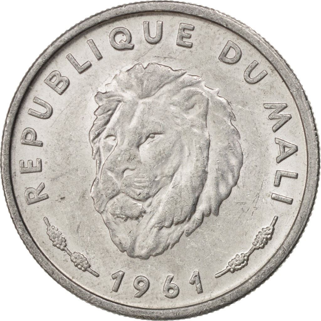 Mali | 25 Francs Maliens Coin | Lion's head | Km:4 | 1961