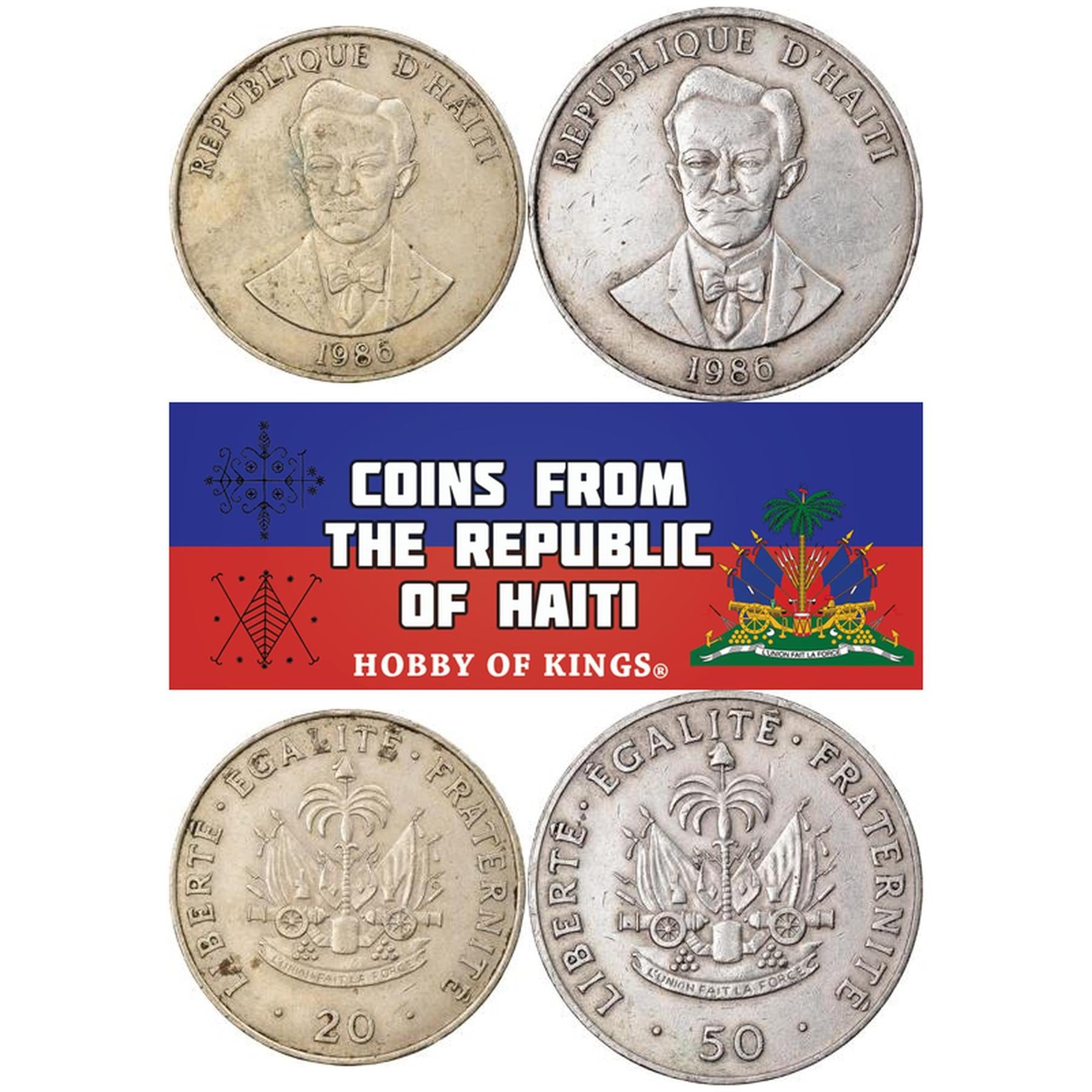 Haiti | 2 Coin Set | 20 50 Centimes | 1986 - 1991