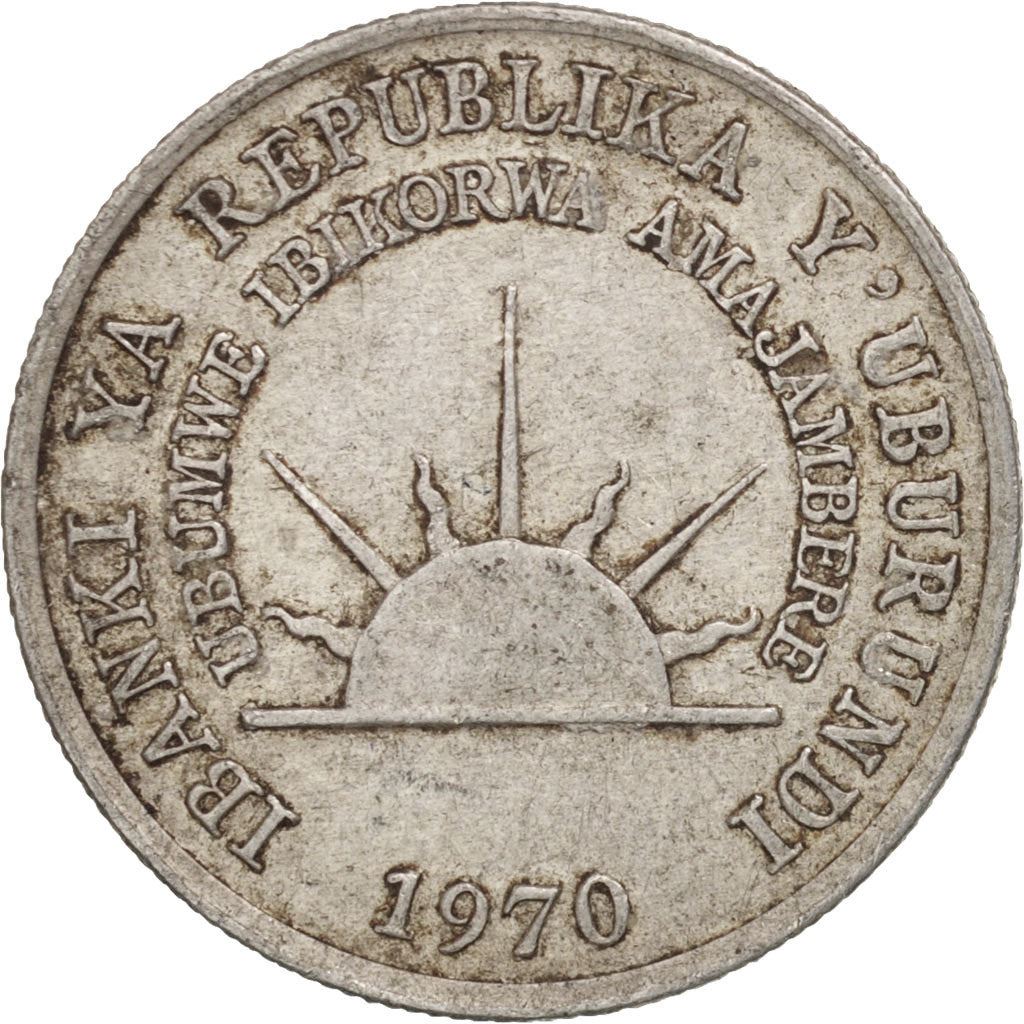 Burundi | 1 Franc Coin | Rising sun | Km:18 | 1970
