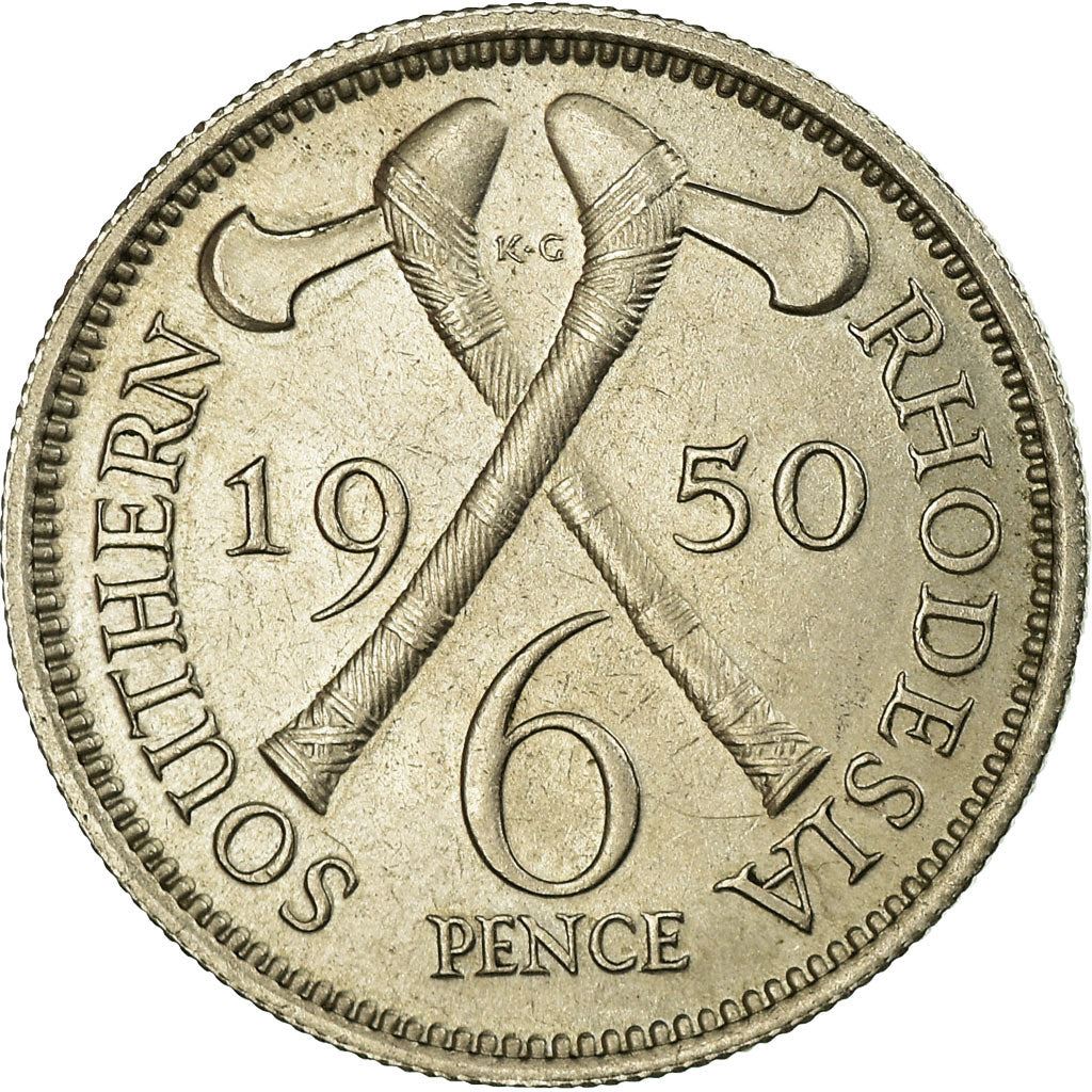Southern Rhodesia | 6 Pence Coin | George VI | Axes | Km:21 | 1948 - 1952