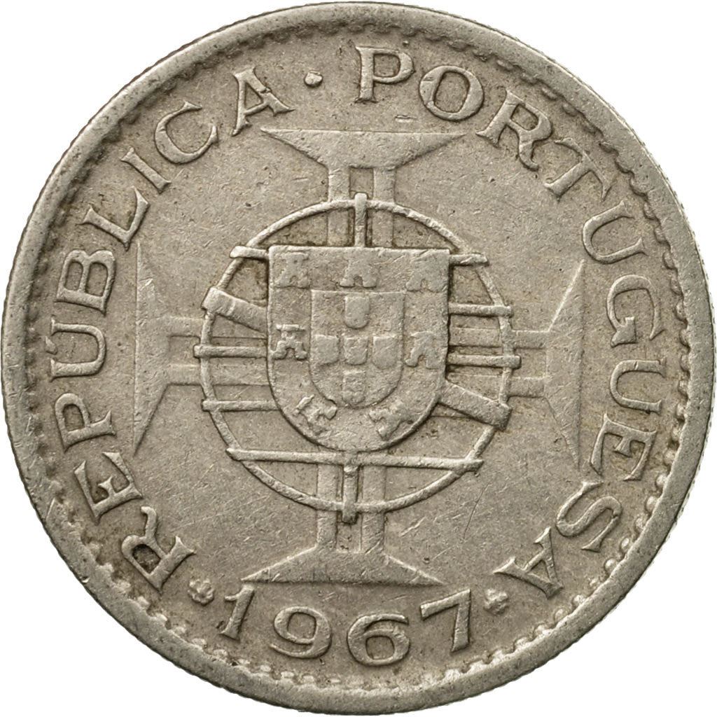 Angola | 2.50 Escudos Coin | Horse | Elephant | Shield | Km:77 | 1953 - 1974