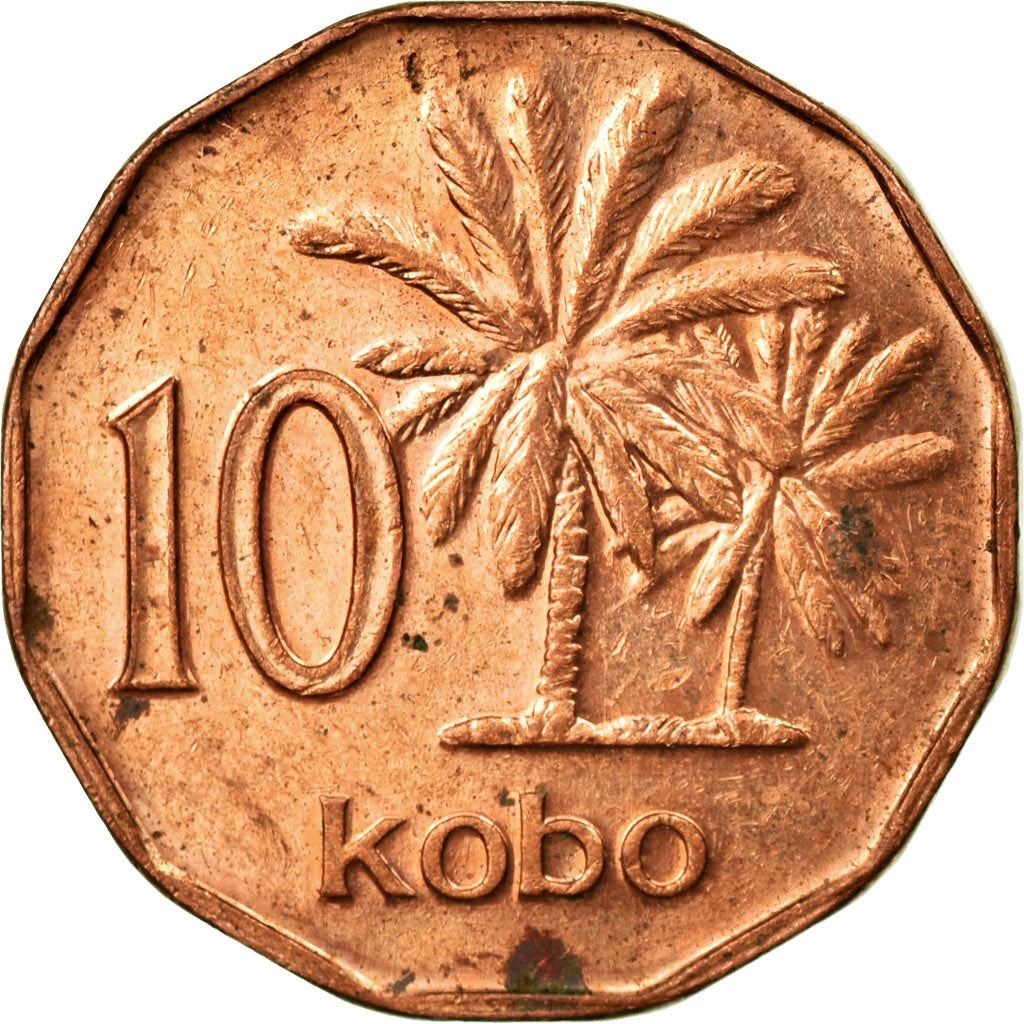 Nigeria | 10 Kobo Coin | Oil palms | Km:12 | 1991