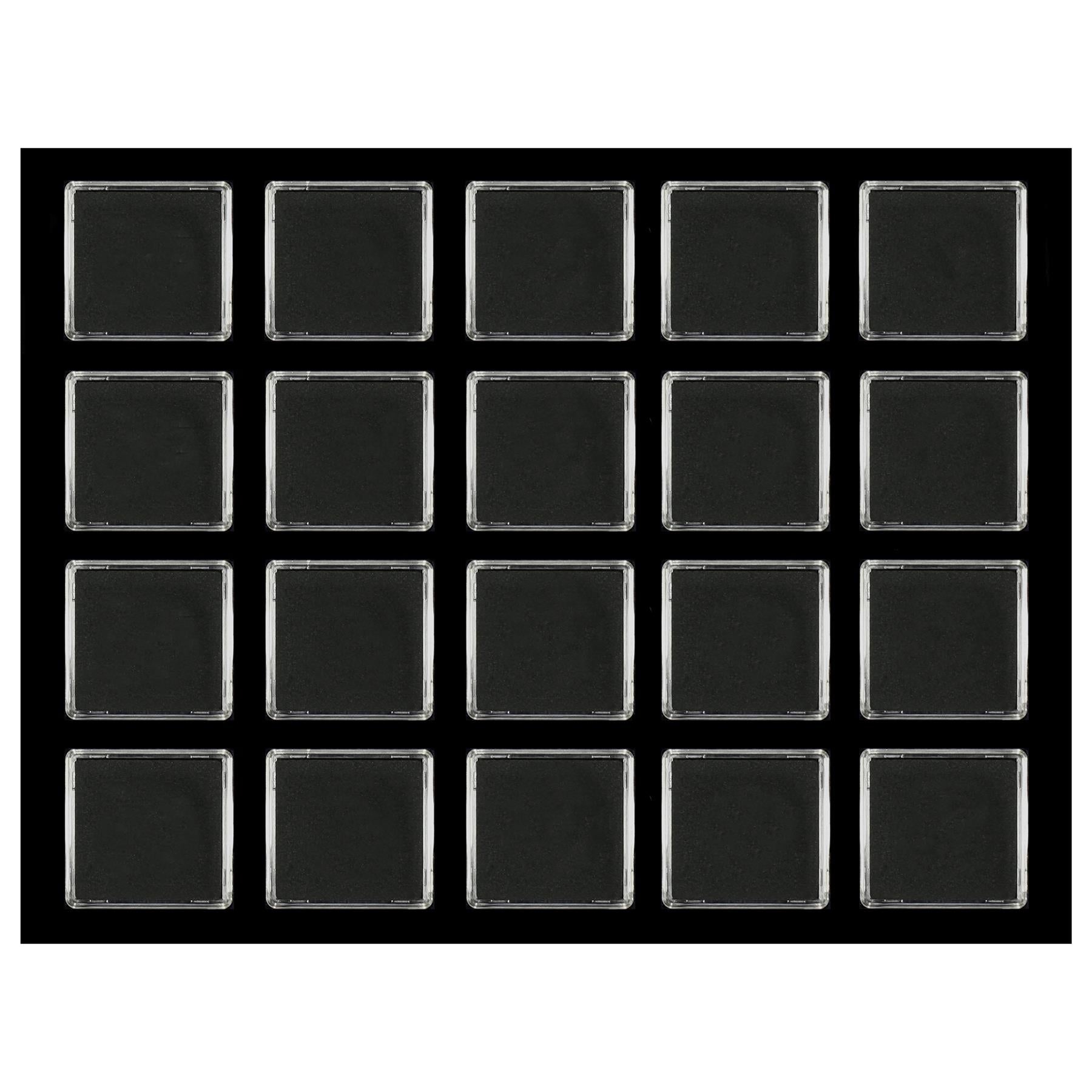 M-BOX Coin Box | Box for Presenting Coins in Square Capsules | 4 Sizes - XS to L | 12 Compartment Variations - 1 to 20