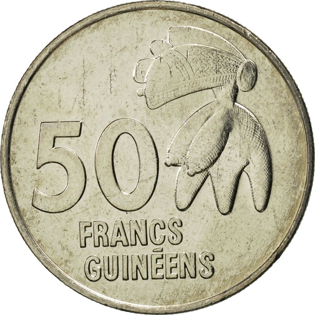 Guinea | 50 Francs Guineens Coin | Nimba mask | Km:63 | 1994
