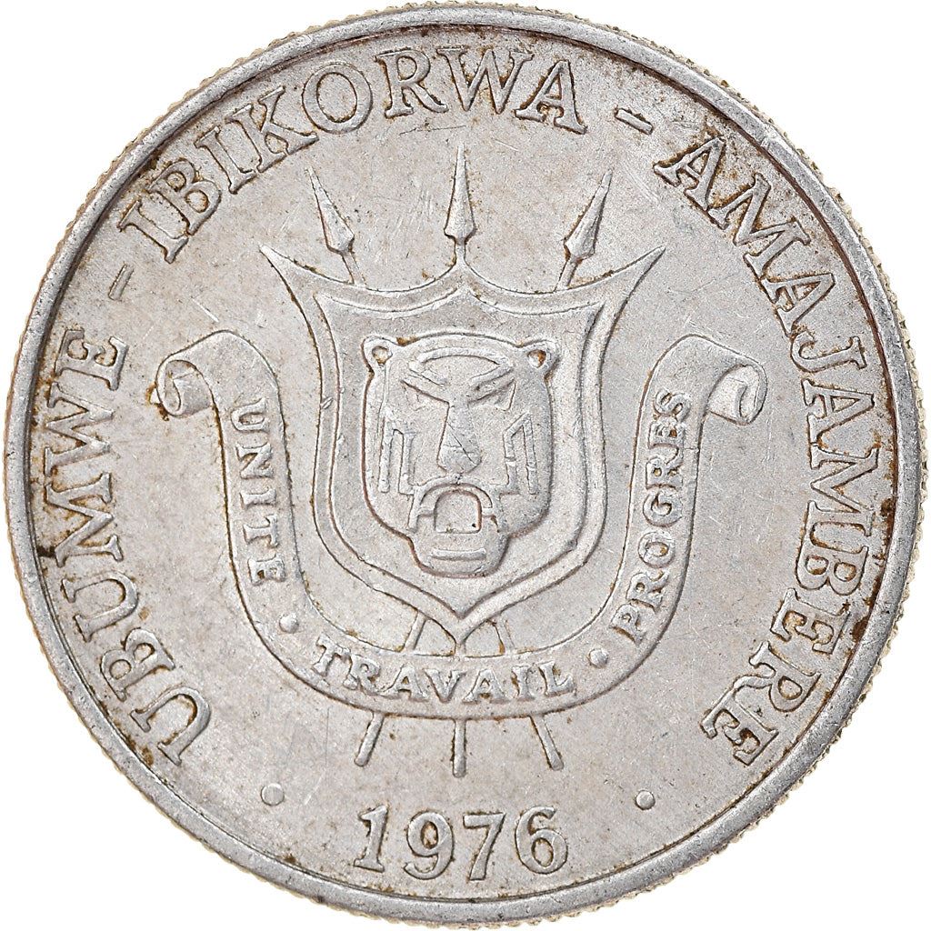 Burundi | 1 Franc Coin | National arms | Km:19 | 1976 - 2022