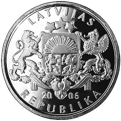 Latvia Coin Latvian 1 Lats | Ligo Wreath | KM73 | 2006