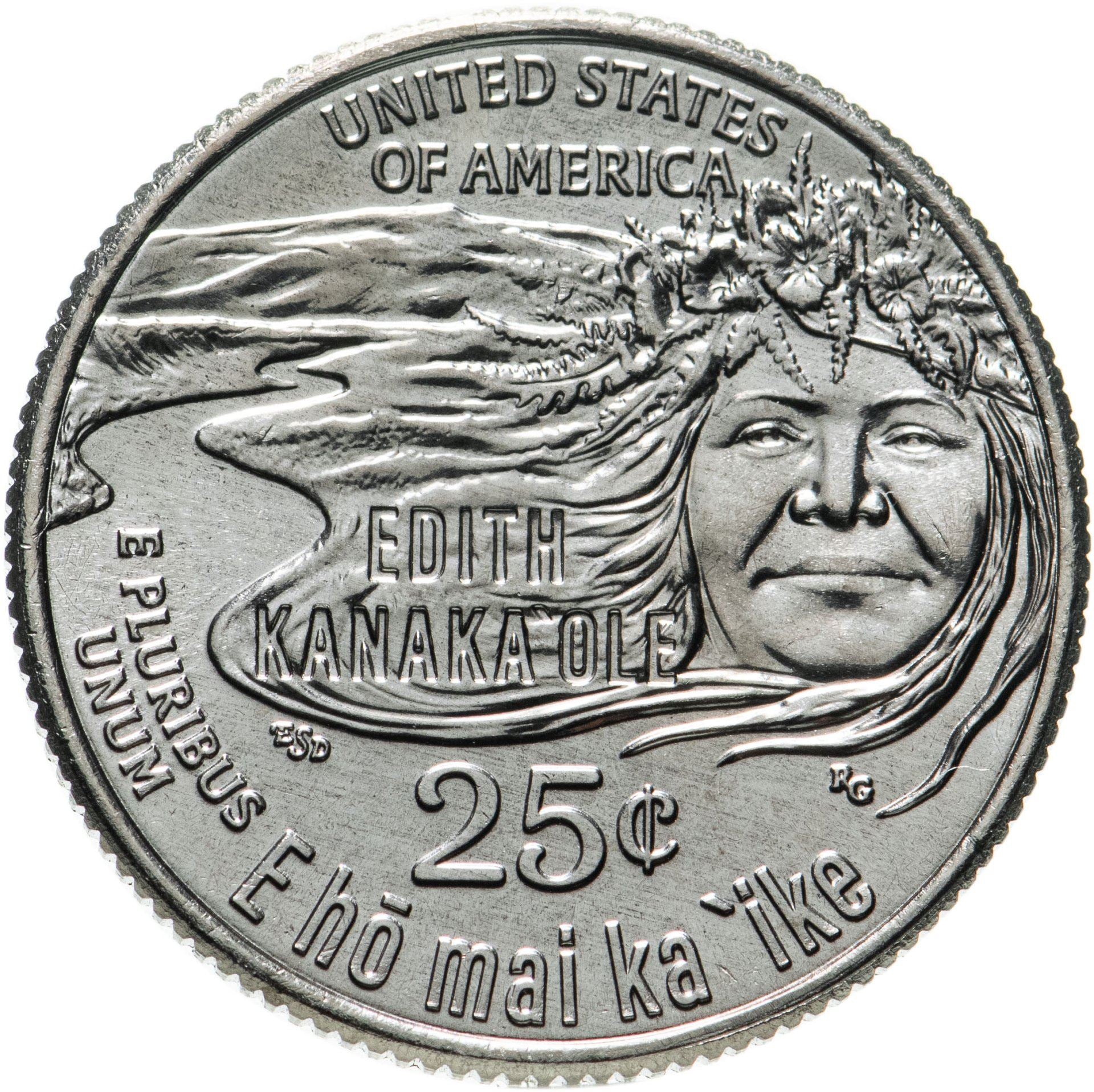 USA | 25 Cents Mønt | Edith Kanakaʻole | Km:779 | 2023