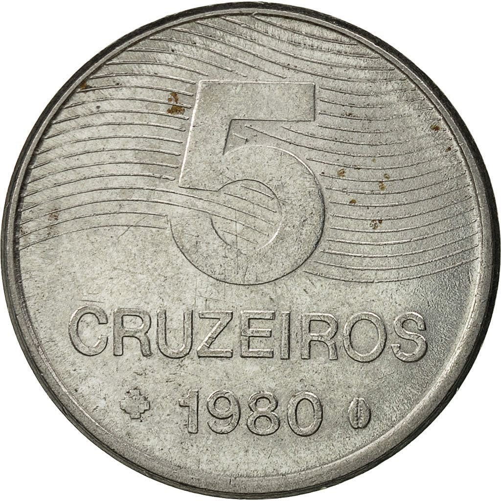 Brazil | 5 Cruzeiros Coin | Coffee plant | Km:591 | 1980 - 1984