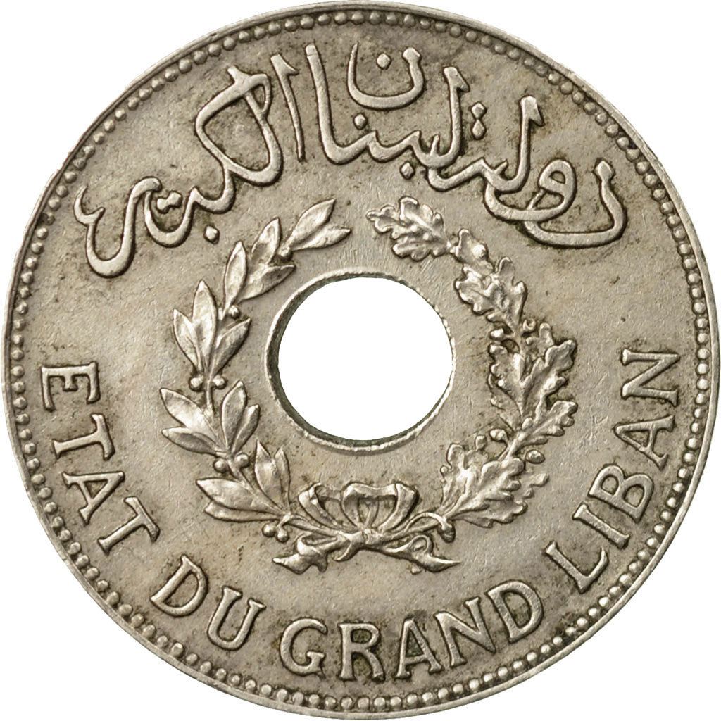 Lebanon | 1 Ghirsh / Piastre Coin | Lion heads | Km:3 | 1925 - 1936