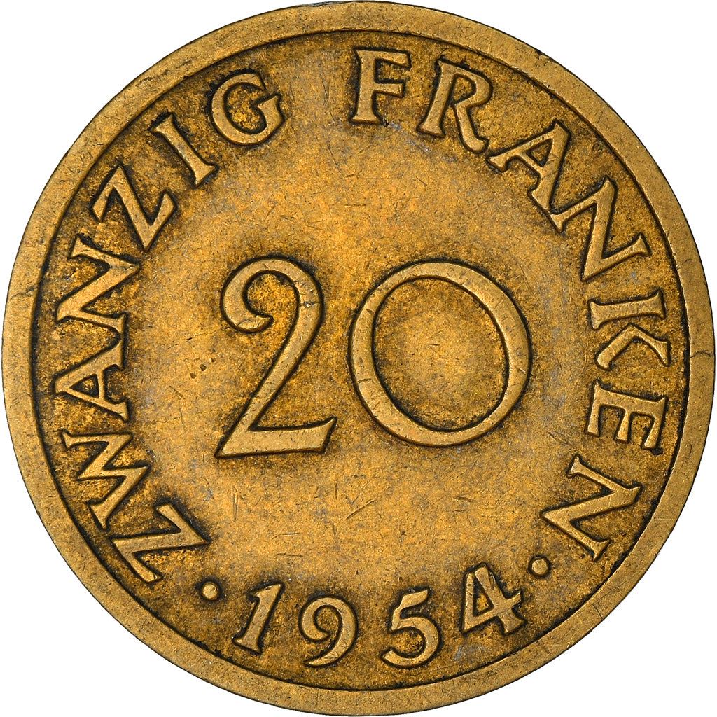 Saar | 20 Franken Coin | Industrial scene | Km:2 | 1954