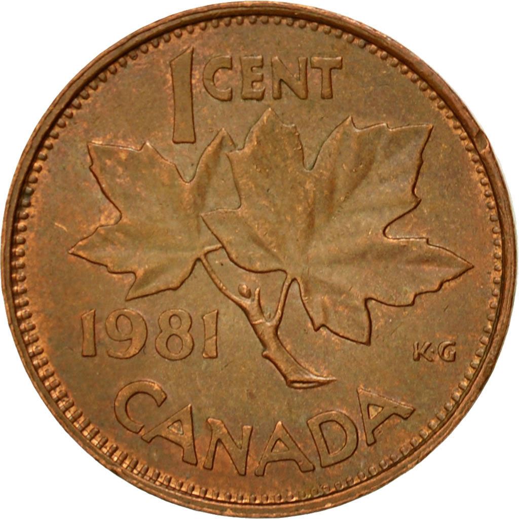 Canada | 1 Cent Coin | Bronze | 2nd portrait | KM:127 | 1980-1981
