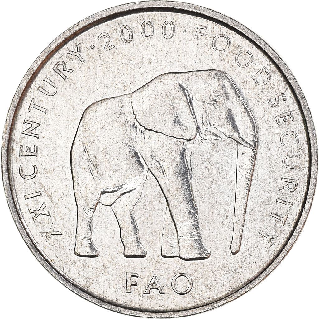 Somalia | 5 Shillings Coin | Elephant | FAO | Km:45 | 1999 - 2002