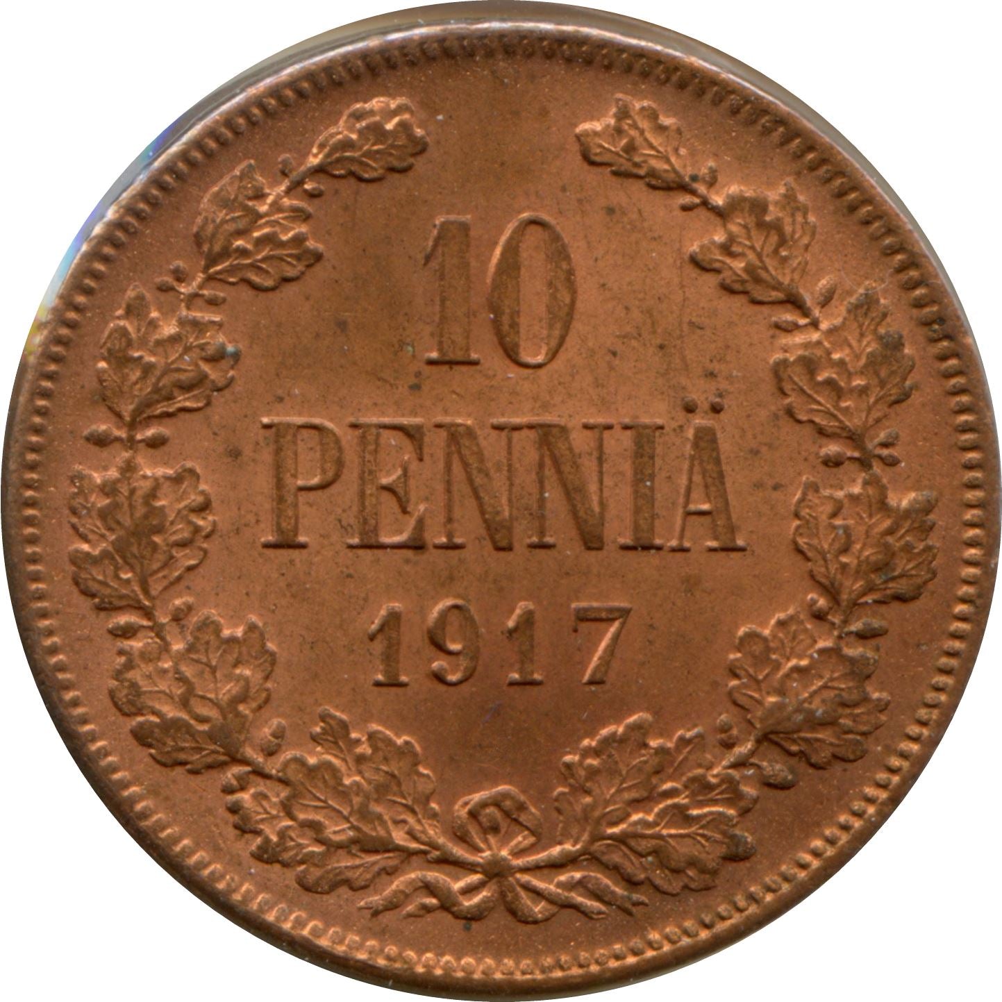Finland | Finnish 10 Pennia Coin | Nikolai II | Civil War Coinage | Imperial Eagle | KM18 | 1917