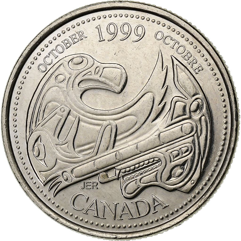 Canada | 25 Cents Coin | A Tribute to First Nations | Nickel | KM:351 | 1999
