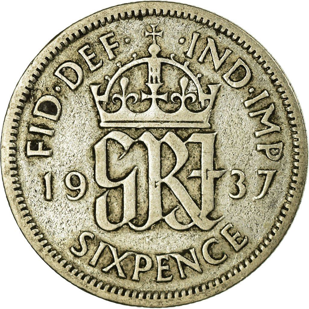United Kingdom | 6 Pence Coin | George VI | KM:852 | 1937 - 1946