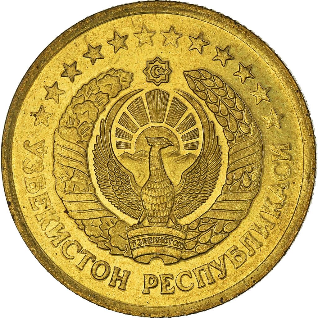 Uzbekistan | 3 Tiyin Coin | Stars | Cotton | Wheat | Sun | Huma Bird | Km:2 | 1994