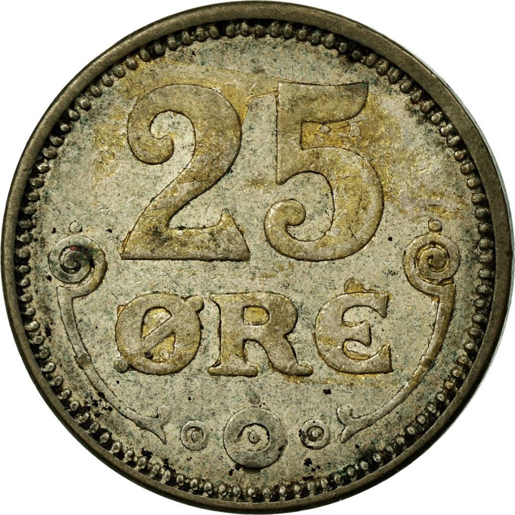 Denmark | 25 Ore Coin | Monogram | Km:815 | 1913 - 1919
