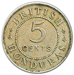 Belizean 5 Cents Coin | King Edward VII | KM14 | Belize | 1907 - 1909