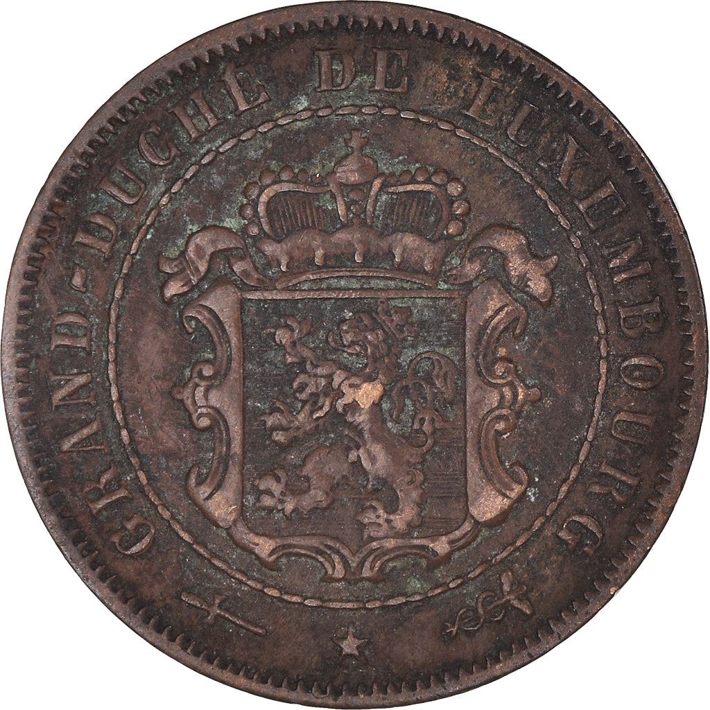 Luxembourg Coin Luxembourger 2.5 Centimes Coin | Willem III | Adolphe | Guillaume IV | KM21 | 1854 - 1908