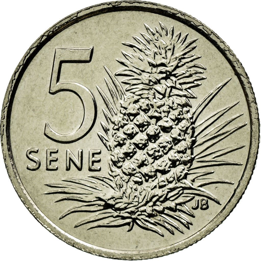 Samoa | 5 Sene Coin | Malietoa Tanumafili II | Pineapple | Km:131 | 2002 - 2010