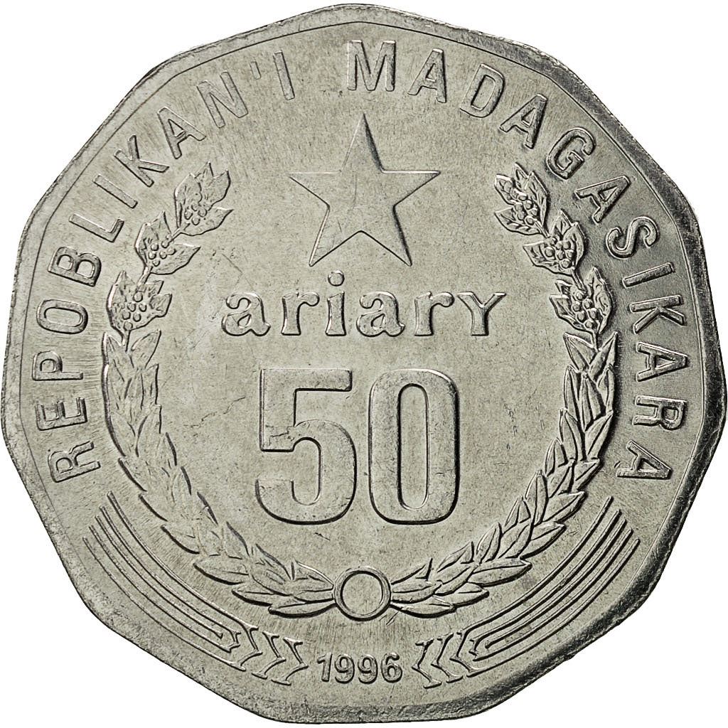 Madagascar | 50 Ariary Coin | Star | Baobab | Km:25.1 | 1996