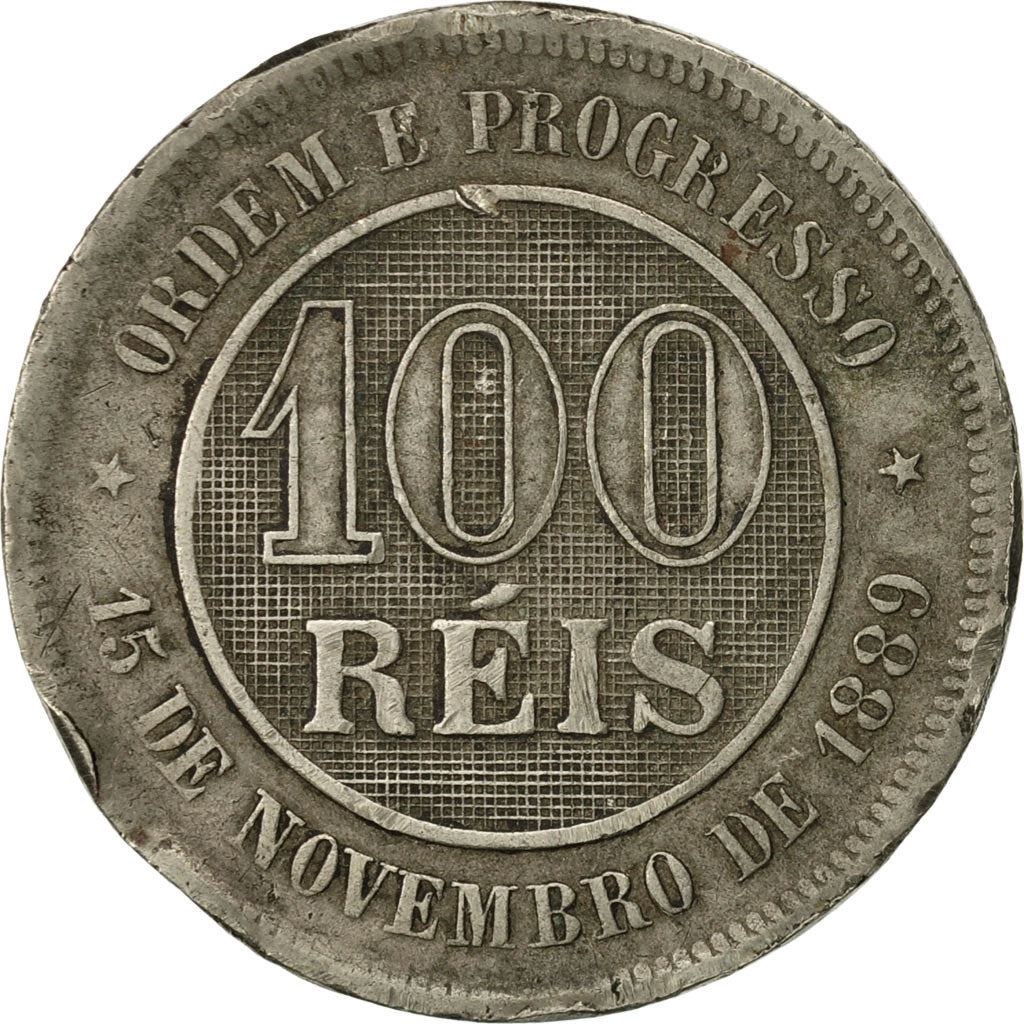 Brazil | 100 Reis Coin | Pedro II | Km:483 | 1886 - 1889