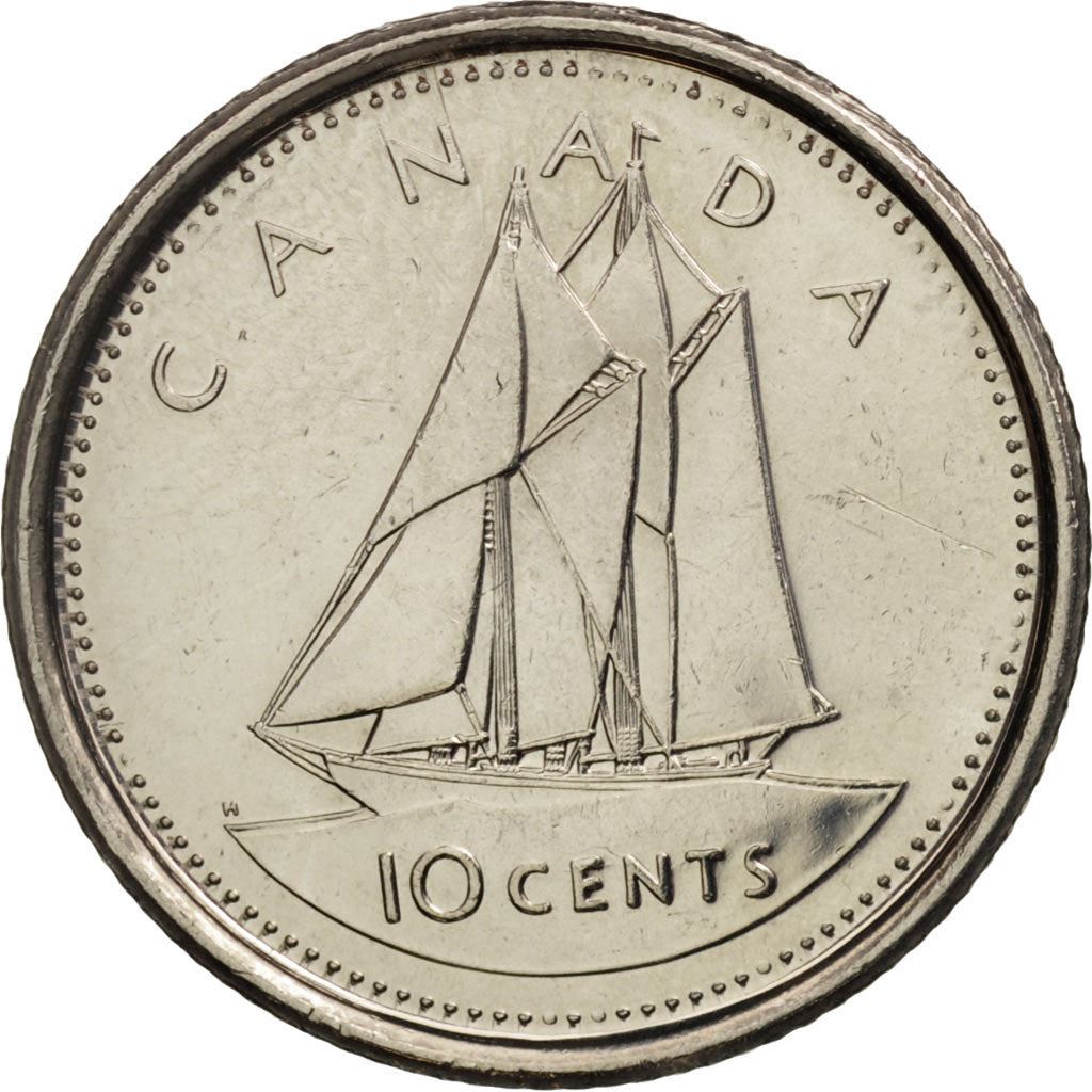 Canada | 10 Cents Coin | Nickel plated steel | Golden Jubilee | KM:447 | 2002