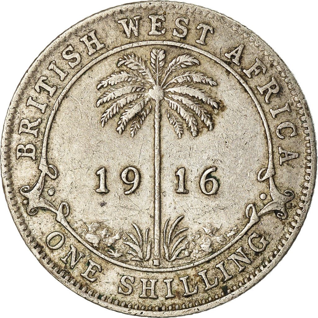 British West Africa | 1 Shilling Coin | Palm Tree | George V | Km:12 | 1913 - 1920