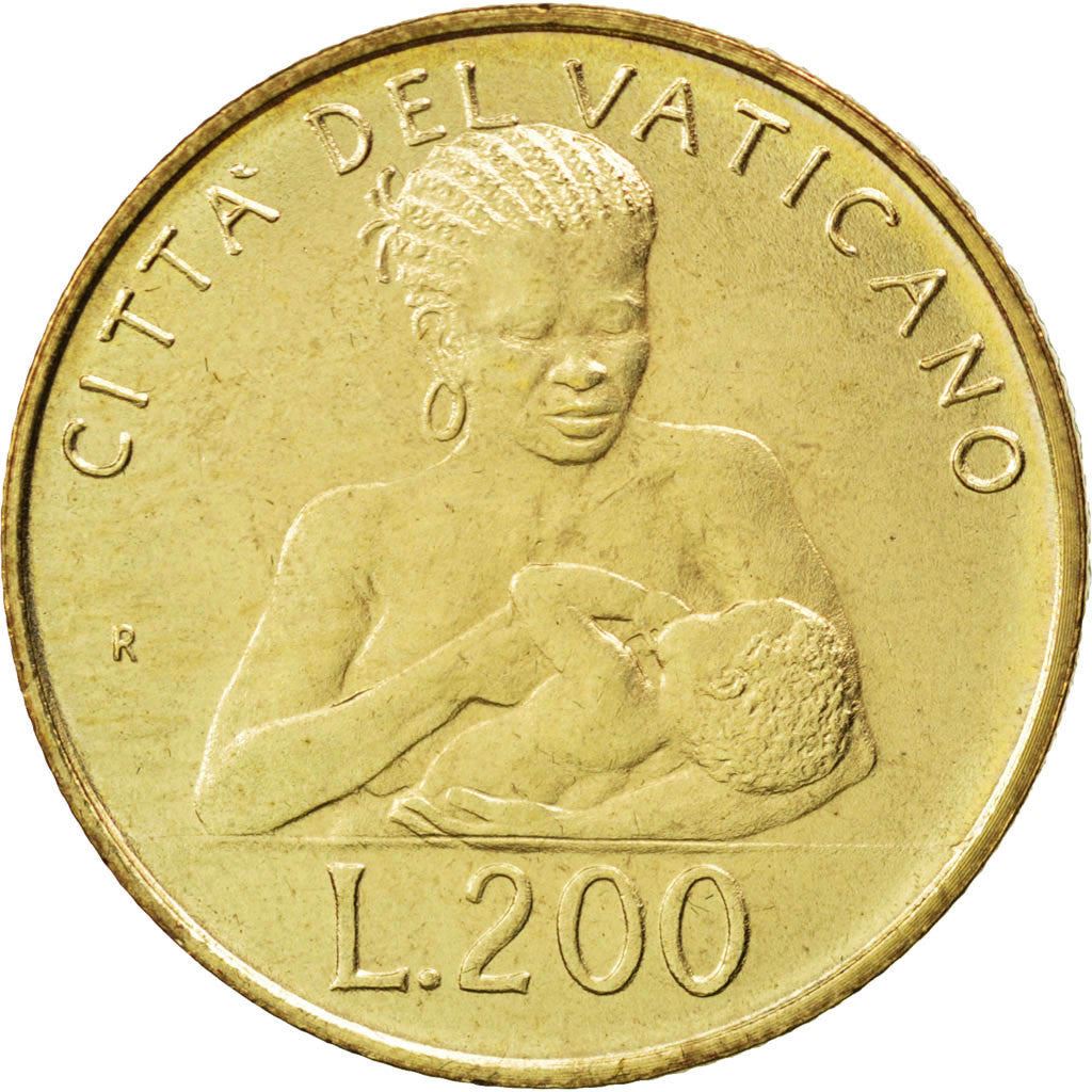 Vatican City | 200 Lire Coin | John Paul II | Km:240 | 1992