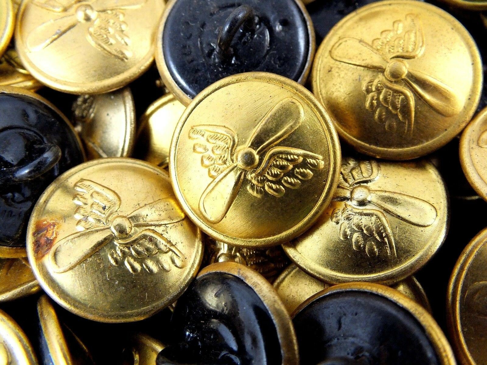 10 Soviet Union Pilot Buttons | Medium Sized Uniform Buttons | Aviation | Aeroflot | 15 mm