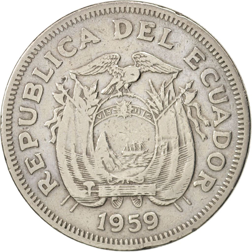 Ecuador | 1 Sucre Coin | Antonio José de Sucre | Copper-nickel | KM:78a | 1959