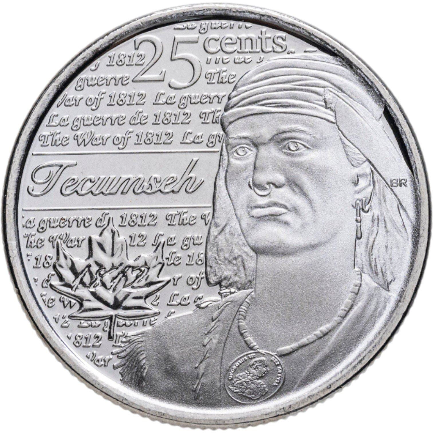 カナダ | 25セント硬貨 | 1812年戦争 | テカムセ | ニッケルメッキ鋼