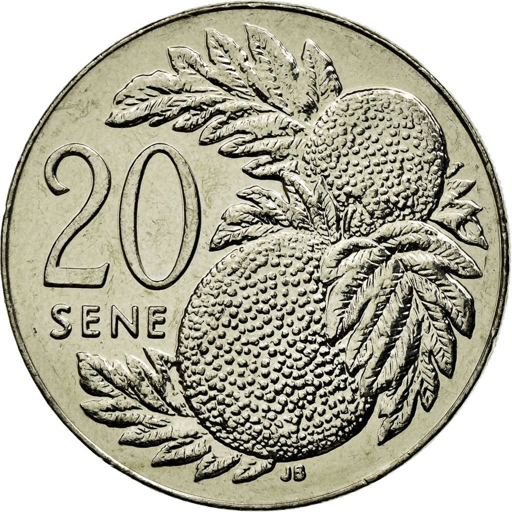 Samoa | 20 Sene Coin | Malietoa Tanumafili II | Bread Fruit | Km:133 | 2002 - 2006