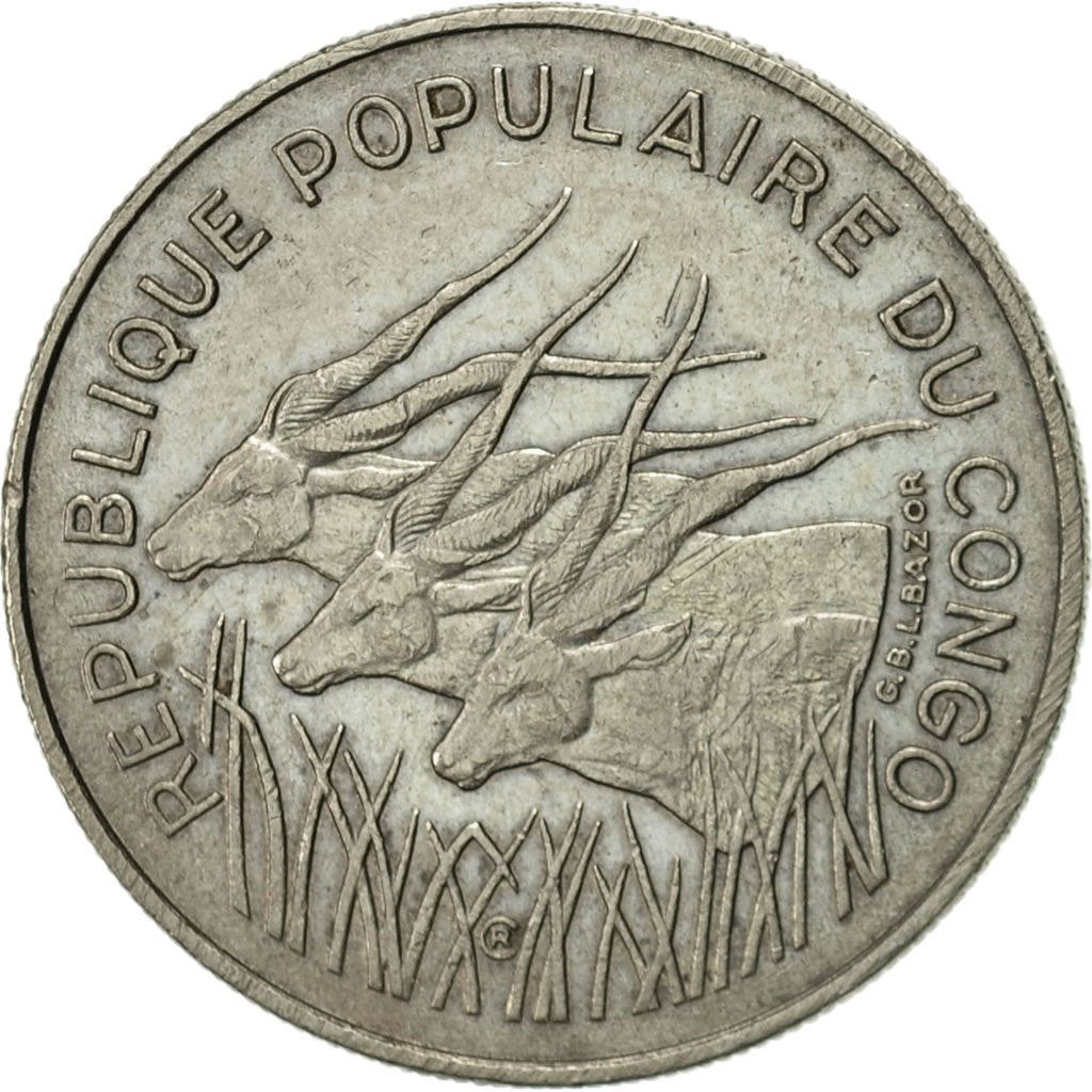 Republic of The Congo | 100 Francs Cfa Coin | Giant Elands | Km:1 | 1971 - 1972