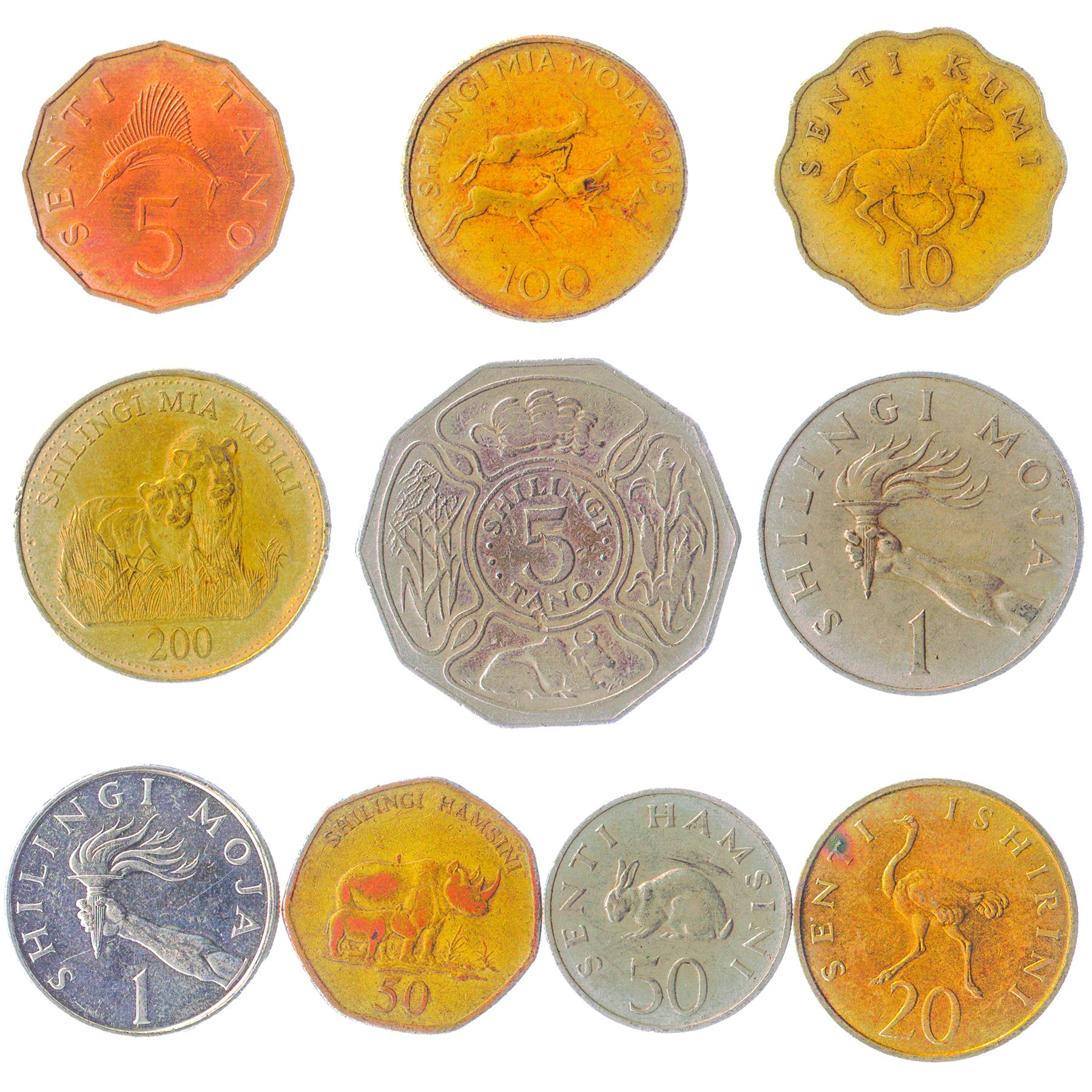 Tanzania 10 Mixed Coins | Senti - Shilingi | 1966 - 2018