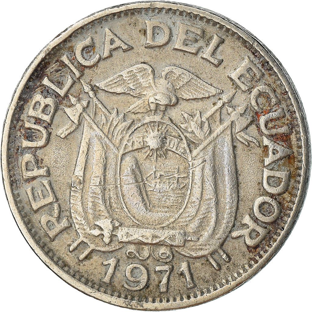 Ecuador | 20 Centavos | Nickel clad steel | Coat of Arms | KM:77.1c | 1959-1972