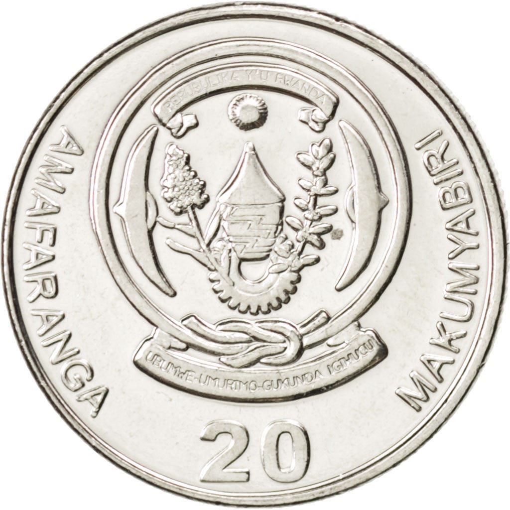 Rwanda | 20 Amafaranga Coin | Tea Plant | Km:35 | 2009