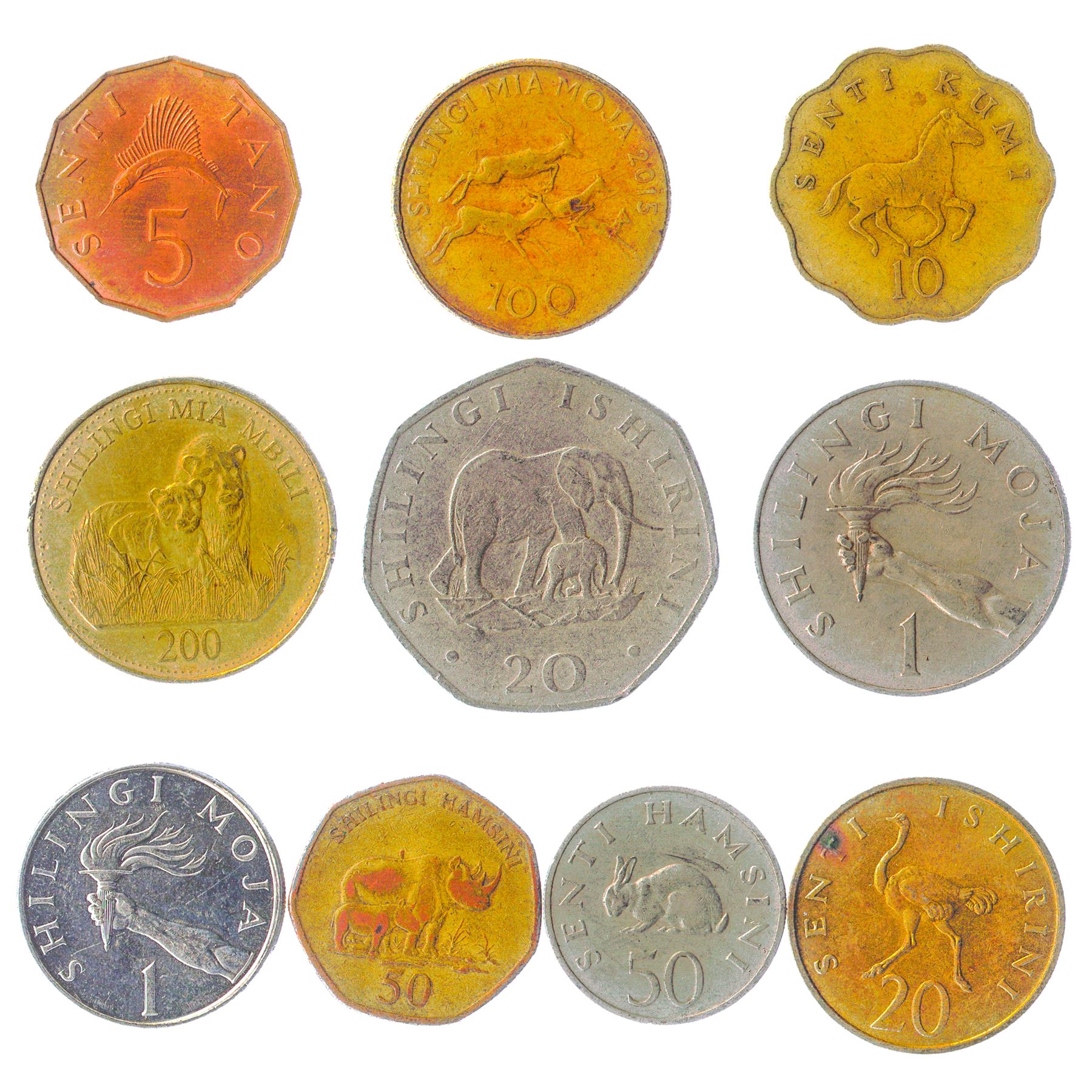 Tanzania 10 Mixed Coins | Senti - Shilingi | 1966 - 2018
